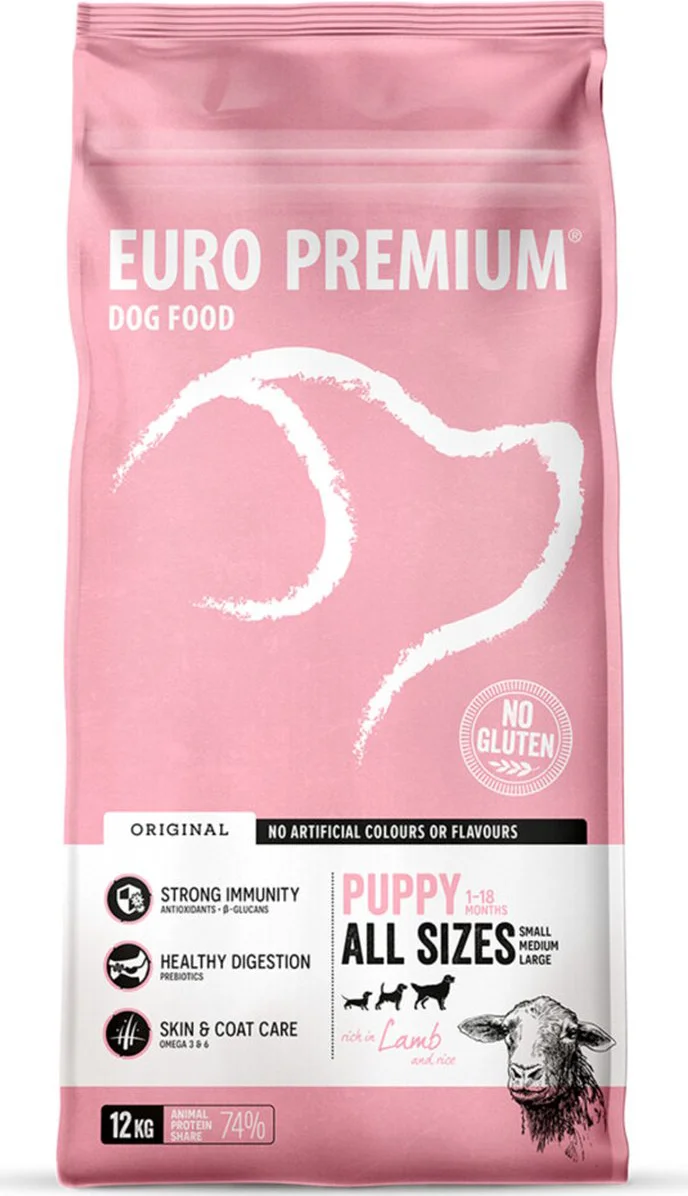 Euro-Premium Puppy Lam - Rijst 12 kg