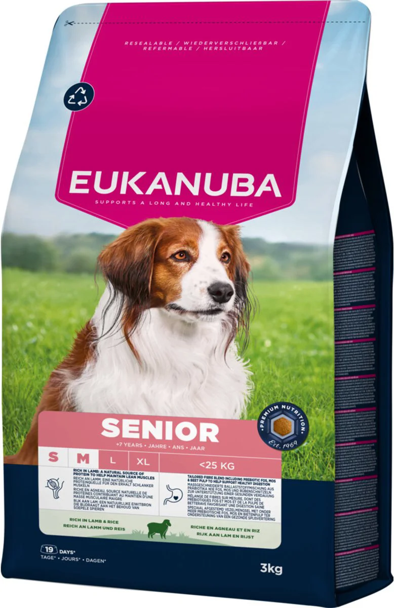 Eukanuba Hondenvoer Droog Life Care Dog Senior Small/Medium Lam en Rijst 3 kg