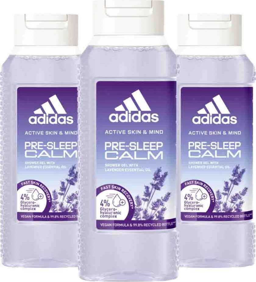 3x Adidas Shower Gel Active Skin & Mind Pre-sleep Calm W 250 ml