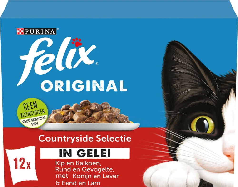 Felix Kattenvoer Nat Original Countryside Selectie in Gelei 12 x 85 gr