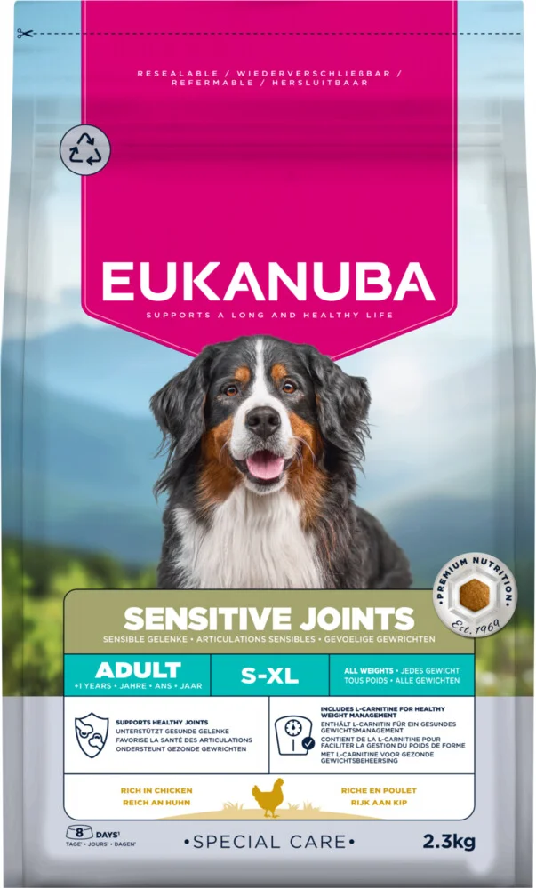 3x Eukanuba Hondenvoer Droog Special Care Adult Sensitive Joints 2,3 kg