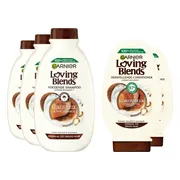 Garnier Loving Blends Kokosmelk en Macadamia - Shampoo - 3x 300 ml & Conditioner 2x 250 ml - Pakket