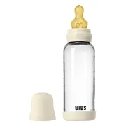 BIBS Glas Latex Medium Flow Babyfles 2+ Maanden Ivory
