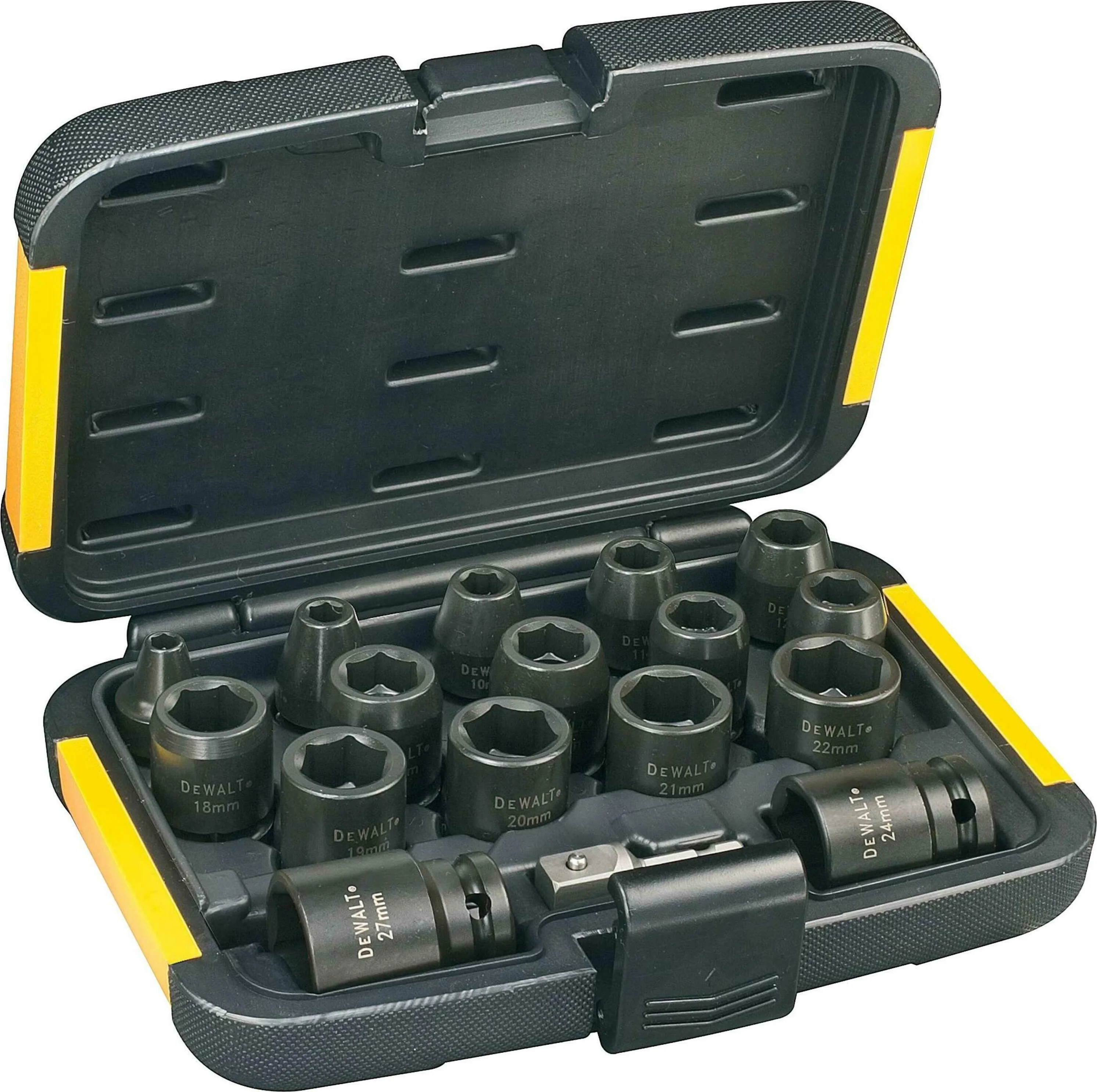 DeWALT DT7506 Krachtdoppenset 1/2" Vierkant | kort | 17-delig
