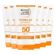 6x Garnier Ambre Solaire Hydra 24 Zonnebrandmelk SPF 50 Reisformaat 50 ml