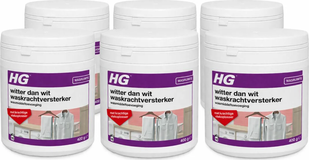 6x HG Witter Dan Wit Waskrachtversterker Met Vlekoplosser 500 gr