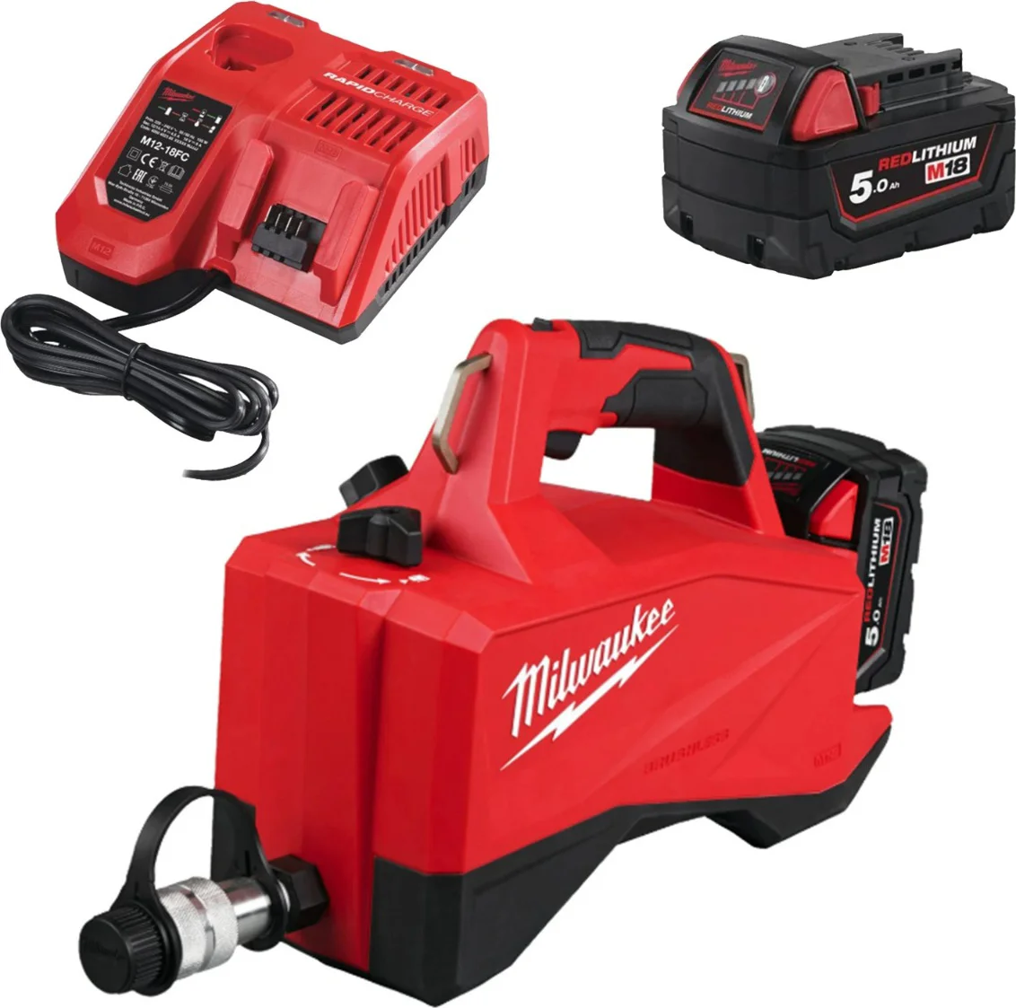 Milwaukee M18 HMP700-501 Accu hydraulische mini pomp 700 bar 18V 5.0Ah - 4933493921