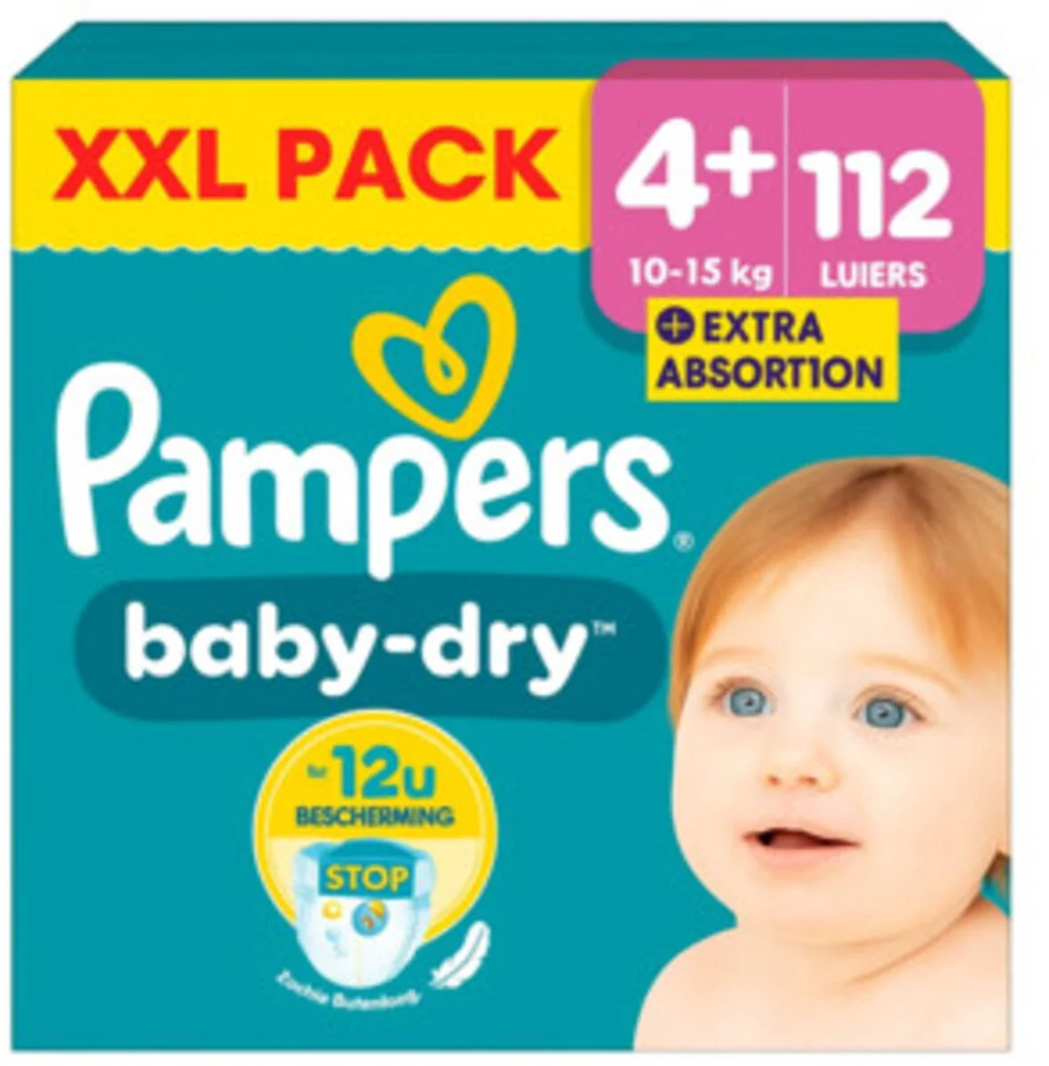 2x Pampers Baby Dry Luiers Maat 4+ (10-15 kg) 56 stuks