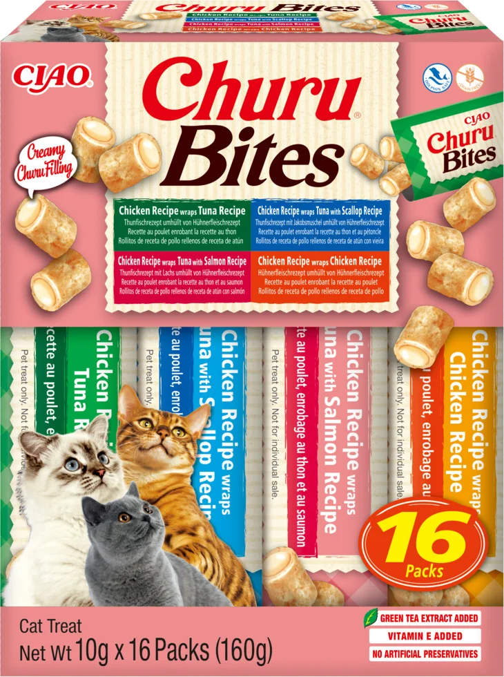 Ciao Kattensnack Churu Bites 4 Varianten Chicken 16x10 gr