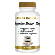 2x Golden Naturals Magnesium Malaat 150 mg 90 tabletten