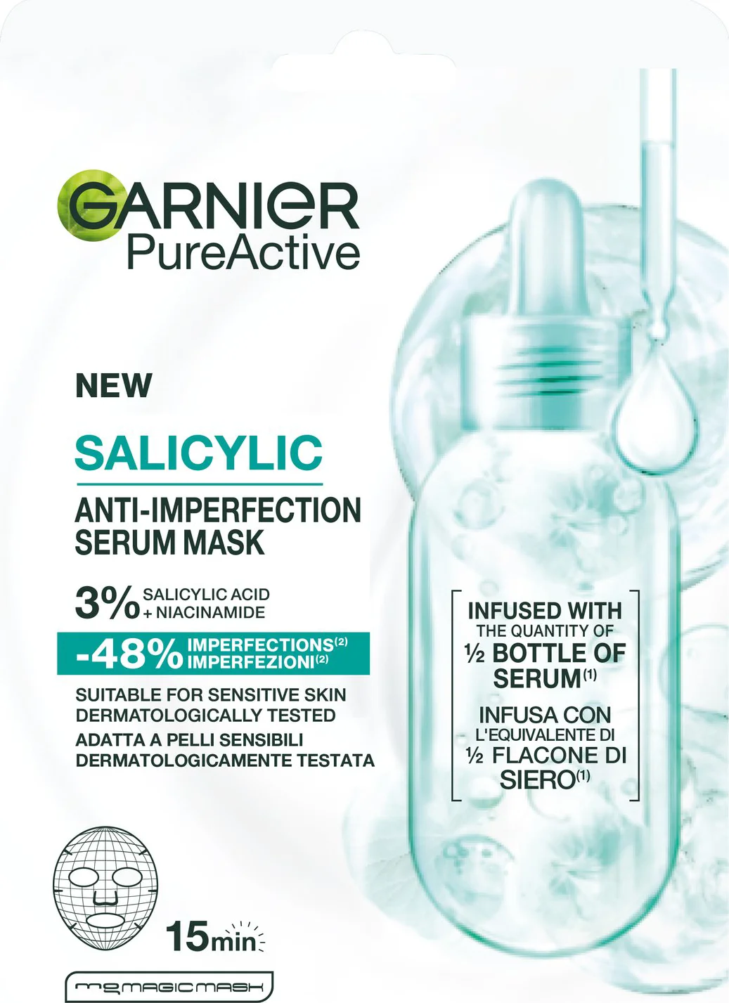 Garnier PureActive Salicylic Anti-Imperfection Serum Mask 23GR