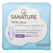 Sanature 100% Katoen Maandverband Super 10ST