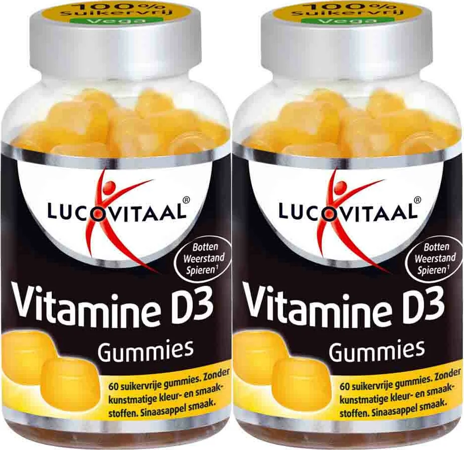 2x Lucovitaal Gummies Vitamine D3 60 gummies