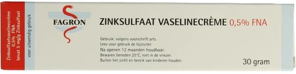 Fagron Zinksulfaat Vaselinecrème 0,5% FNA 30GR