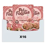 16x PetFoodie Hondenvoer Nat Mix-It-Up Eend 60 gr