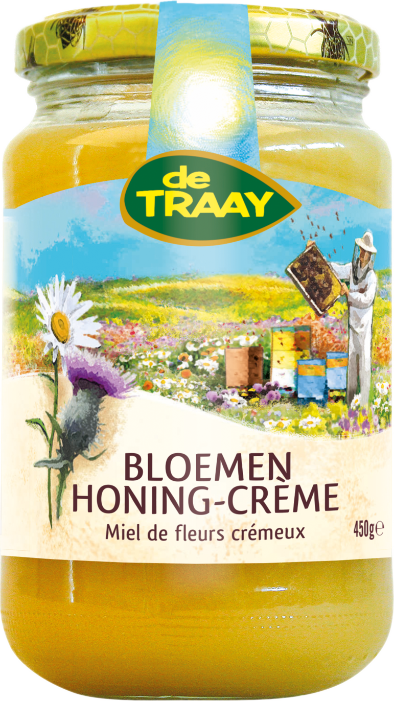 De Traay Bloemenhoning Crème 900GR