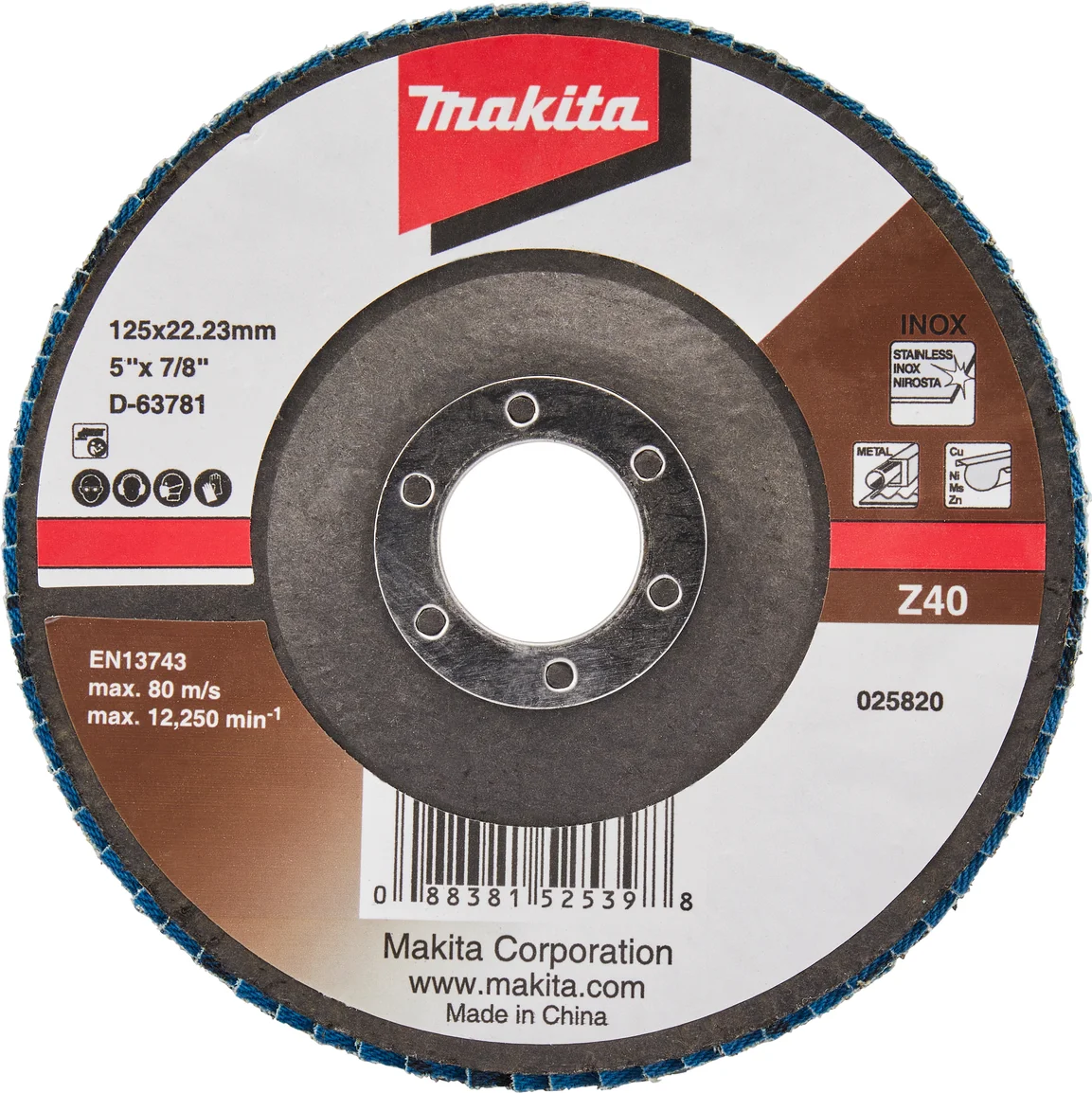 Makita D-63781 Lamellenschuurschijf Z40 | 125mm