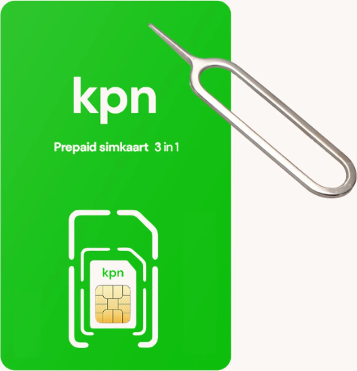 KPN Prepaid Sim met 10,- beltegoed met handig pinnetje