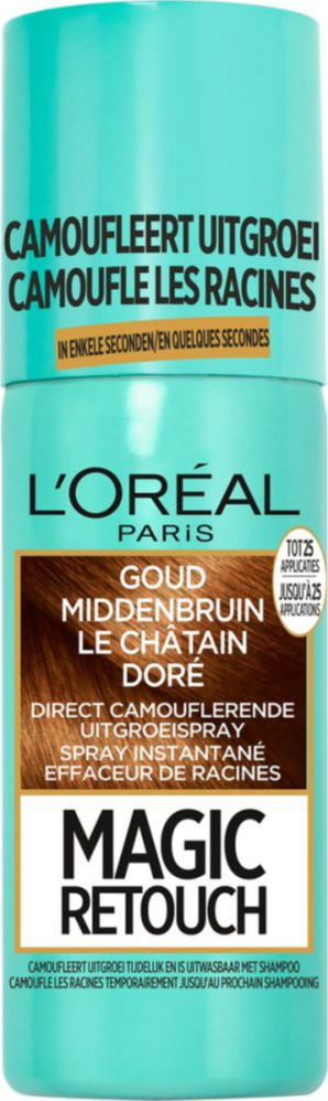 L'Oréal Magic Retouch Uitgroeispray Goud Middenbruin 75 ml