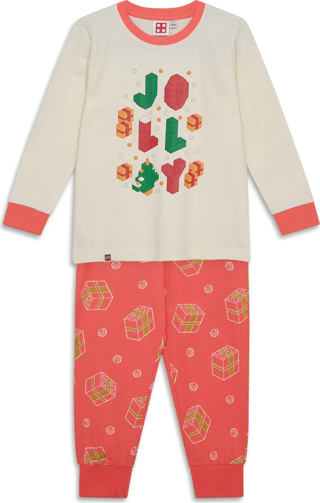 LEGO Kerstpyjama voor kinderen - gebroken wit