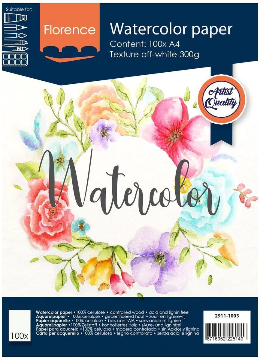 Florence Aquarelpapier - Offwhite - A4 - 300g - 100 vellen