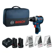 Bosch Professional PRO GSR 12V-31 Accu schroefboormachine + 39x accessoires 1x 2.0Ah + 1x 3.0Ah - 06019S6005