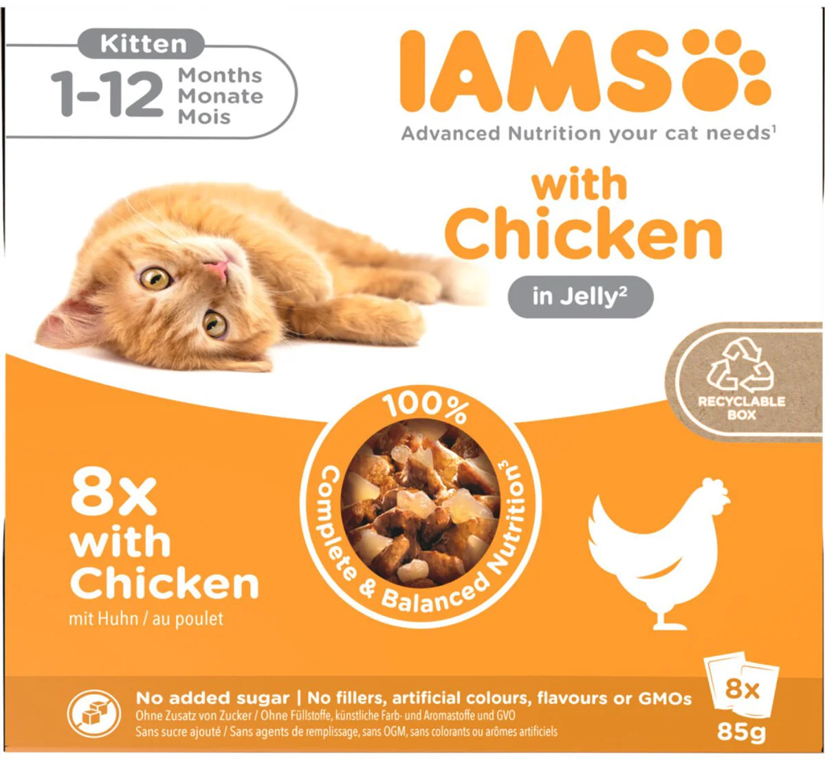 IAMS Delights Kitten Jelly Multipack Kip 8 x 85 gr
