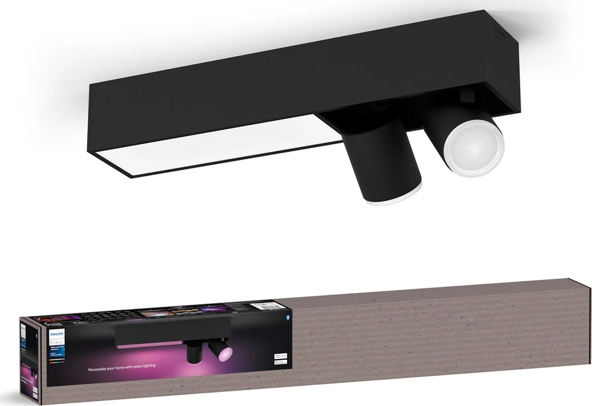 Philips Hue Centris Opbouwspot White and Color - Zwart - Rechthoek - 2-Spots