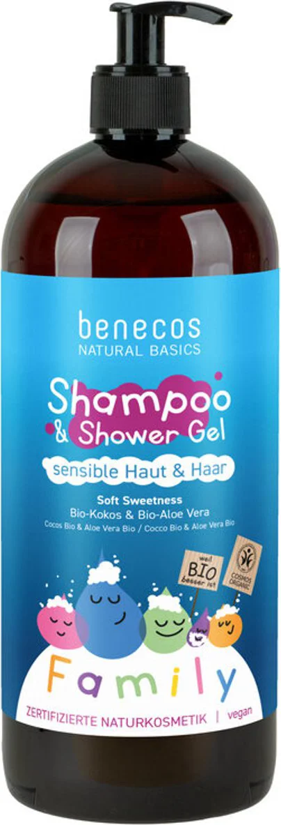 Benecos Natural Basics Shampoo & Douchegel Soft Sweetness 950ML
