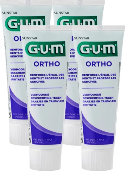 4x GUM Tandpasta Ortho 75 ml