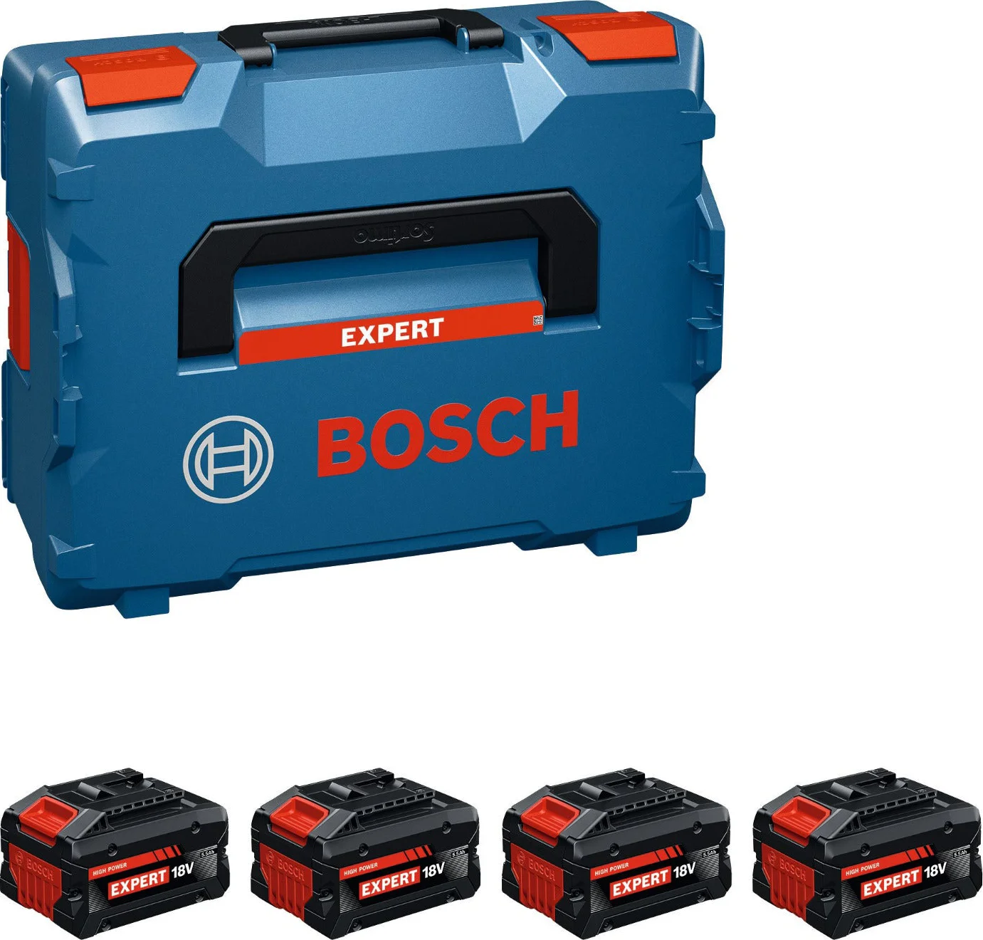 Bosch Professional EXPERT Accu starterset 4x EXBA 18V-55 in L-Boxx - 1600A0373H