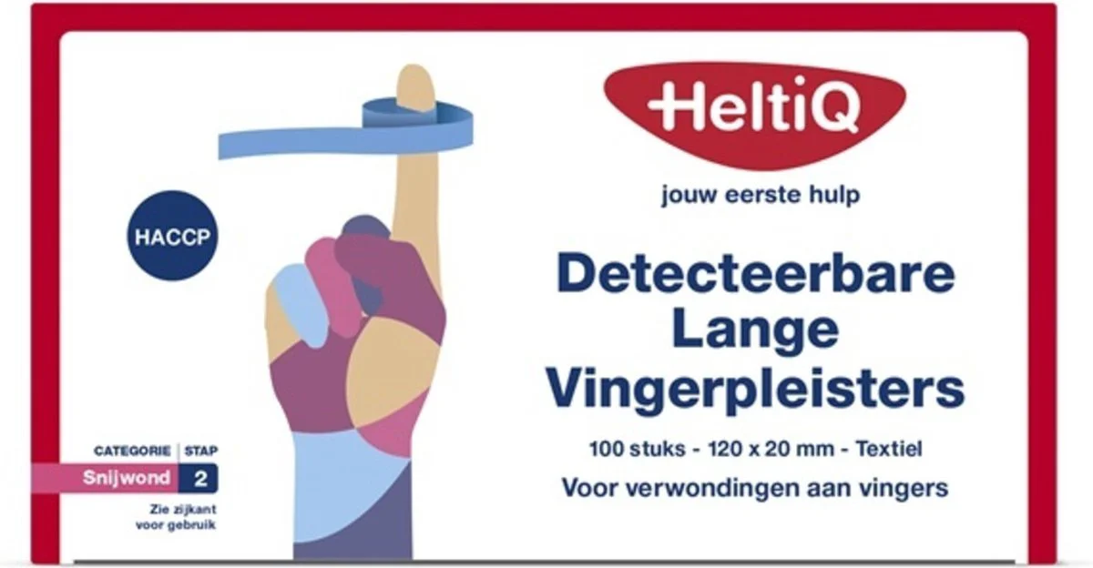 Heltiq Detecteerbare Lange Vingerpleisters 120x20mm 100ST