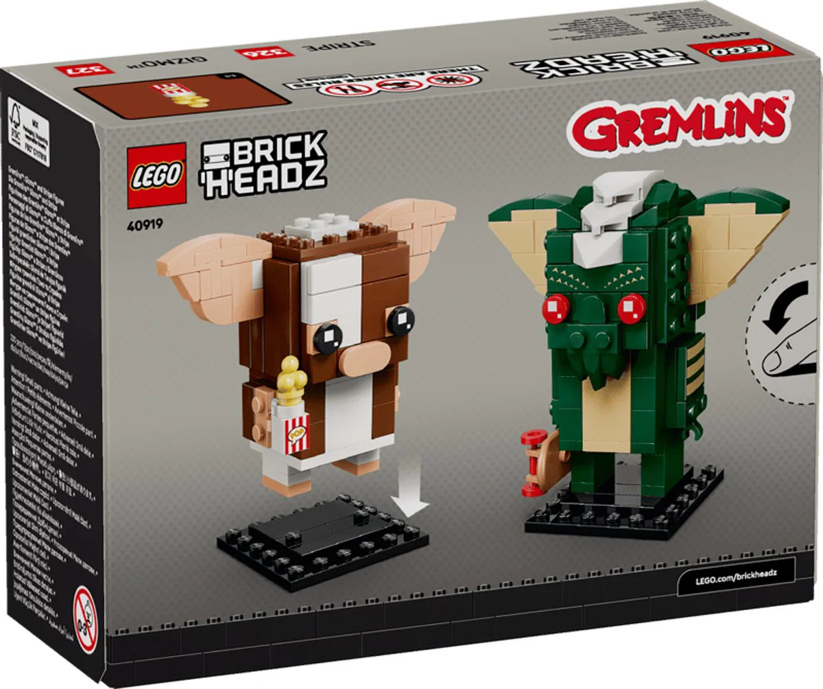 LEGO BrickHeadz Gremlins: Gizmo en Stripe figuren 40919