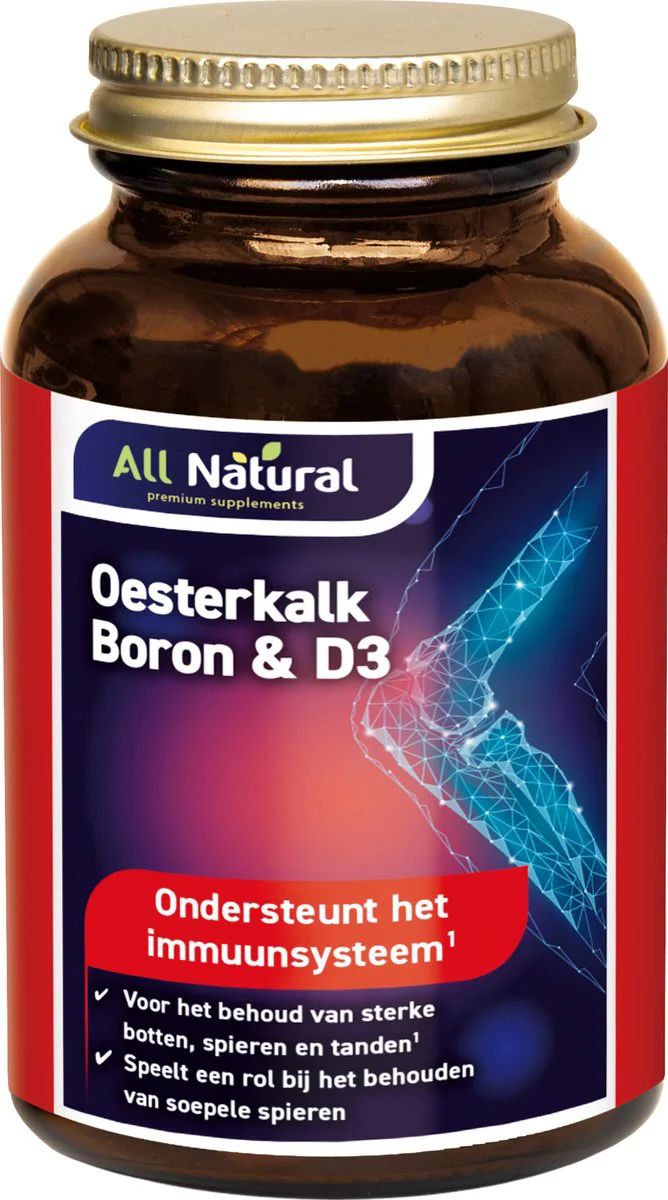 All Natural Oesterkalk, Boron & D3 Tabletten 90TB