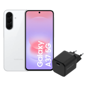 Samsung Galaxy A37 128GB Wit 5G + BlueBuilt Oplader met Usb C Poort 45W Zwart