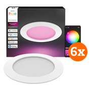 Philips Hue Inbouwspot Slim 6-Pack - White and Color - 170mm - Wit