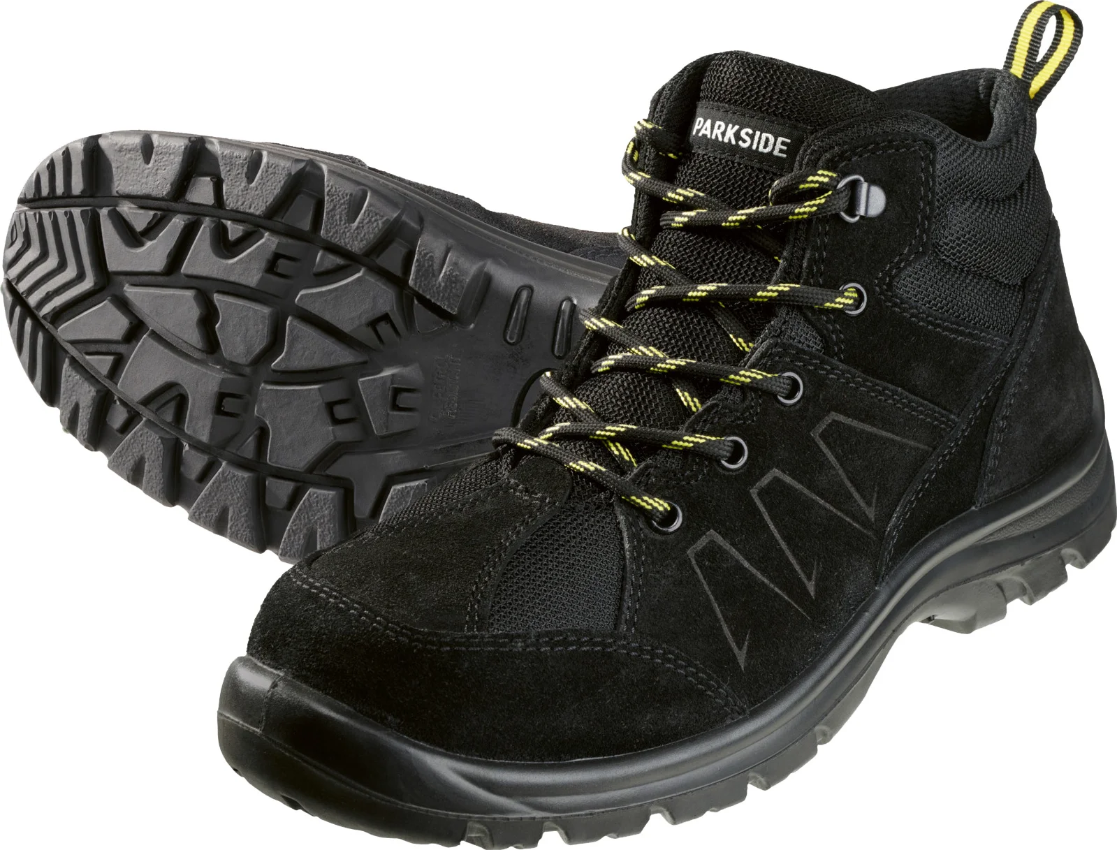 PARKSIDE Leren werkschoenen S3 met stalen neus (Hoog gesneden, Zwart, 45)