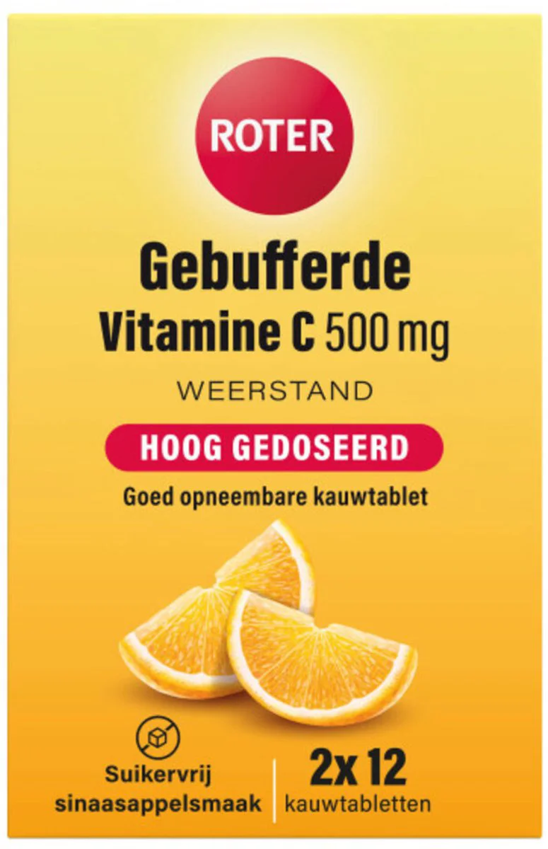 2x Roter Gebufferde Vitamine C 500 mg Sinaasappel 2 x 12 kauwtabletten