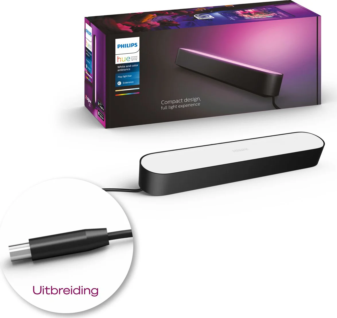 Philips Hue Play Lichtbalk White & Color Zwart Uitbreiding