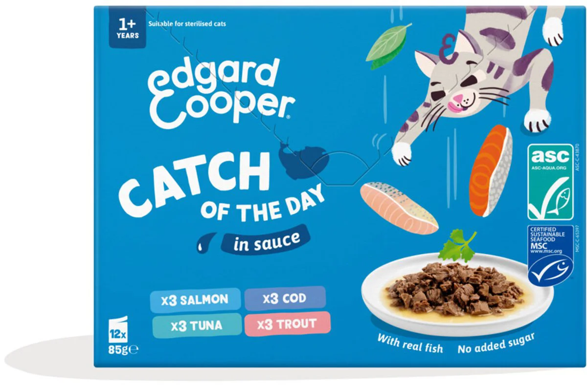 Edgard & Cooper Kat Adult Saus Pouch Catch MP 12x85 gr