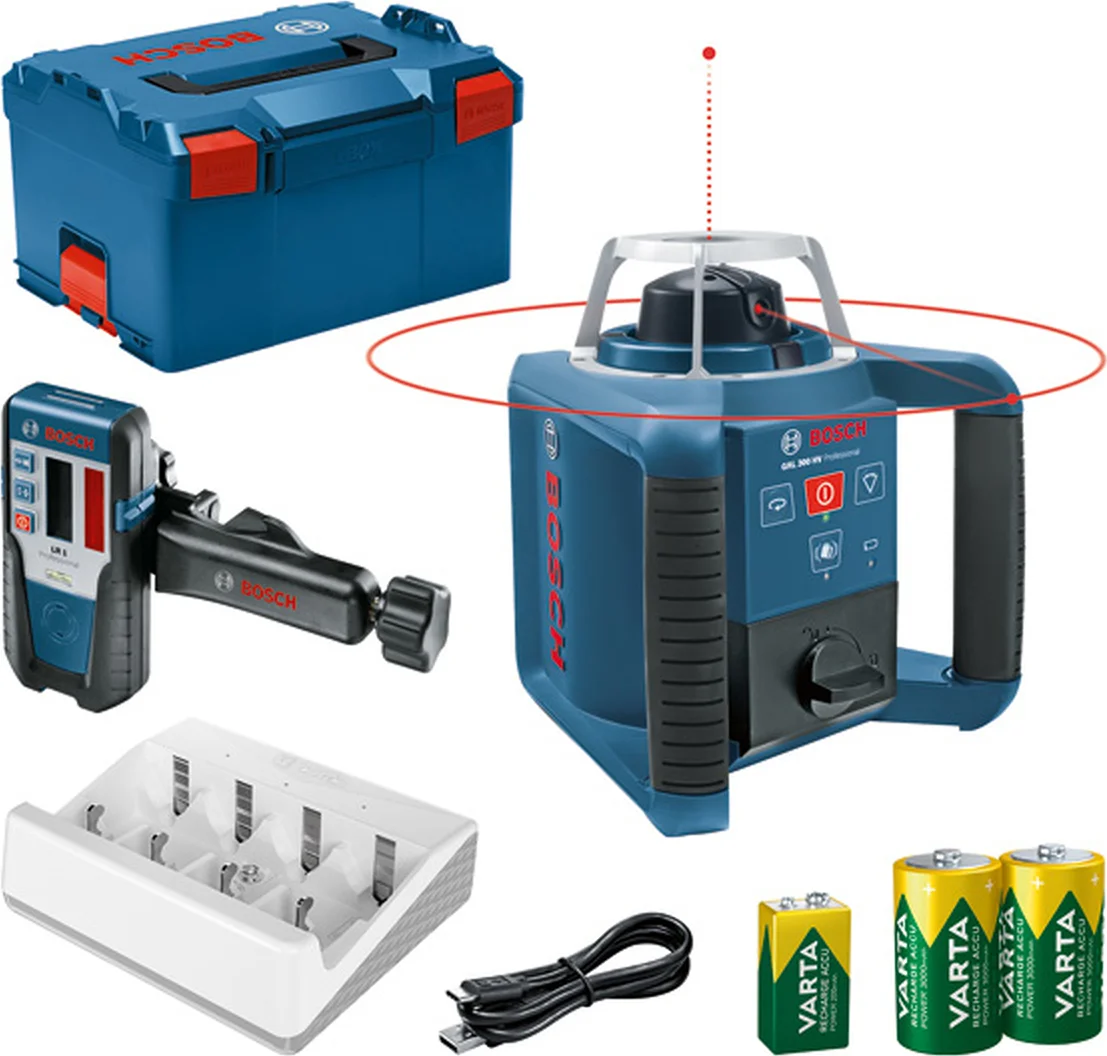 Bosch Professional PRO GRL 300 HV + LR 1 Rotatielaser rood in L-Boxx - 0601061505