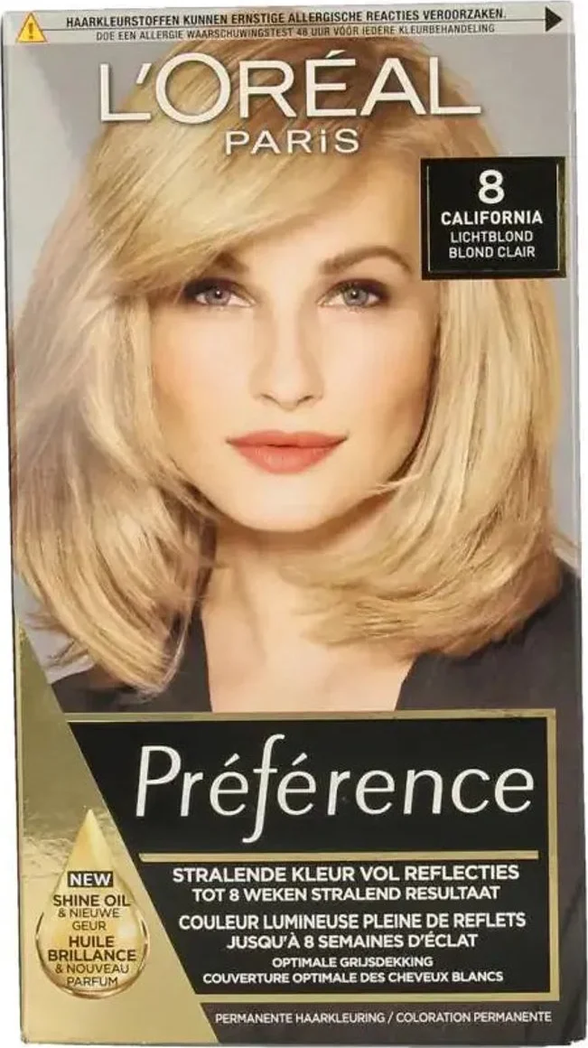 L'Oréal Préférence Permanente Haarkleuring 8.0 Lichtblond