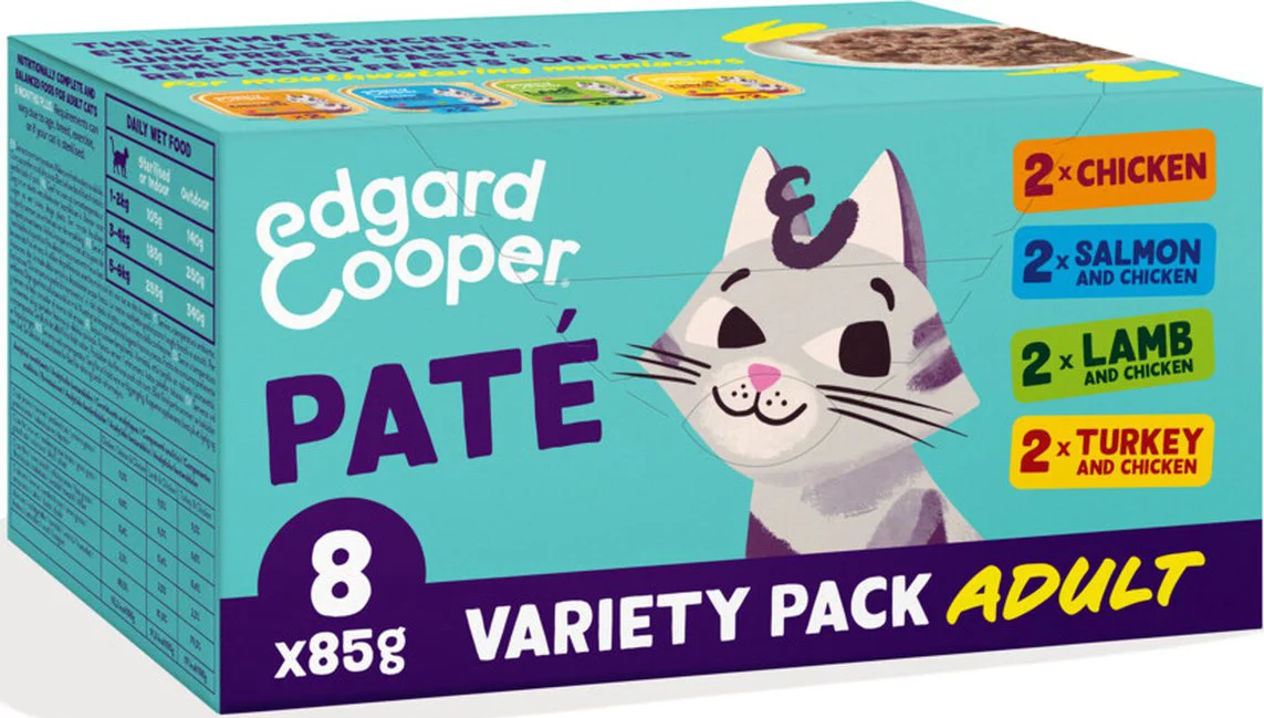 4x Edgard & Cooper Kattenvoer Adult Multipack Pate 8 x 85 gr