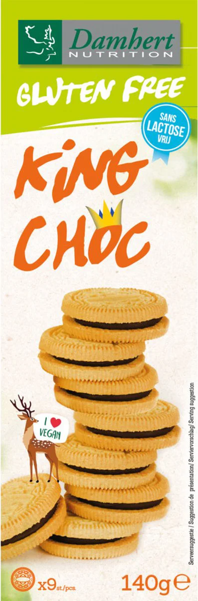 Damhert Gluten Free King Choc Koeken Lactose Free 140GR
