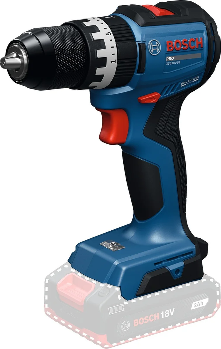 Bosch Professional PRO GSB 18V-52 Accu klop-/schroefboormachine - 06019S0120