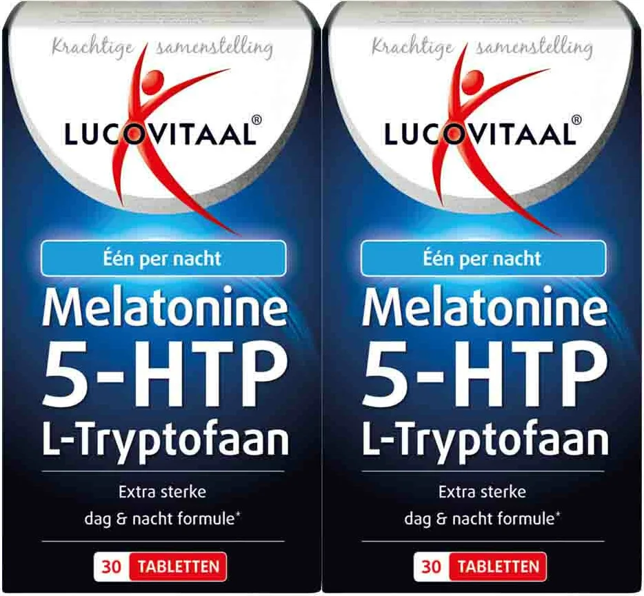2x Lucovitaal Melatonine 5-HTP L-Tryptofaan 30 tabletten