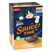 Felix Kattensnack Sauce Time Kip & Kalkoen 6x40 gr