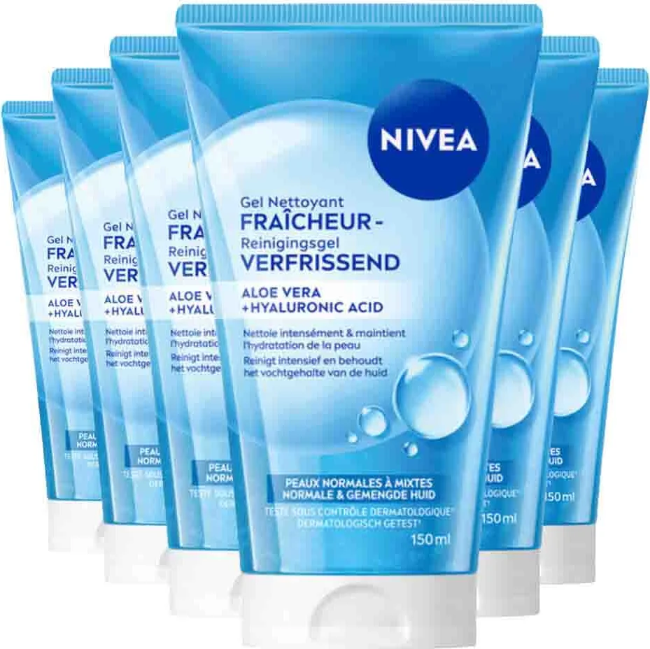 6x NIVEA Reinigingsgel Verfrissend 150 ml