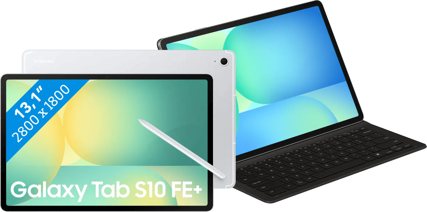 Samsung Galaxy Tab S10 FE Plus 13,1 inch 128GB Wifi Zilver + Toetsenbord Hoes QWERTY