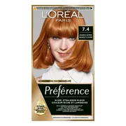 3x L'Oréal Préférence Permanente Haarkleuring 7.4 Mango Koper